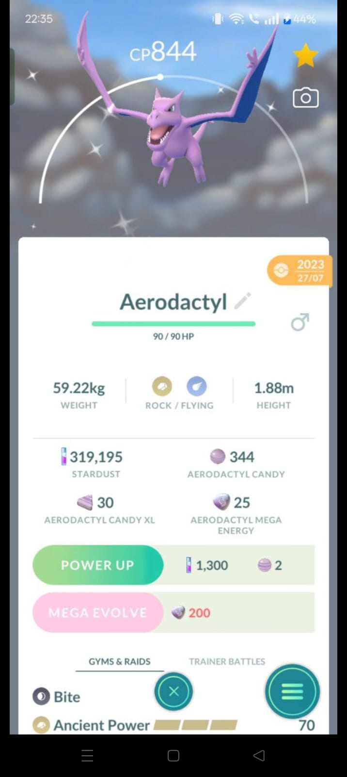 Pokémon GO Aerodactyl Shiney