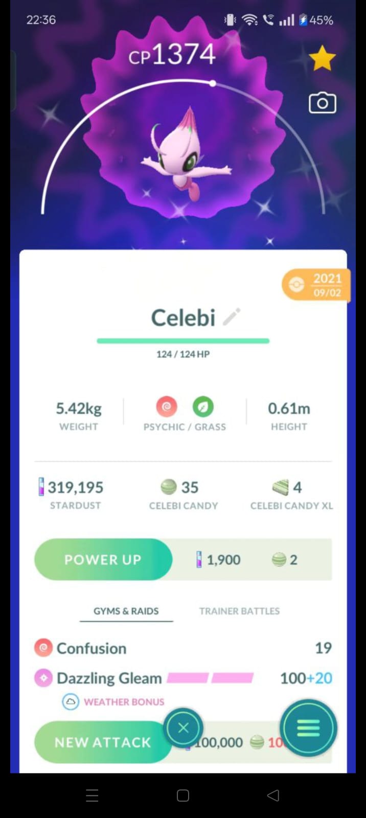 Pokémon GO Celebi Shiney