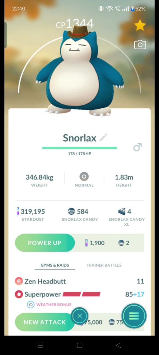 Pokémon GO Snorlax (Cowboy Hat)