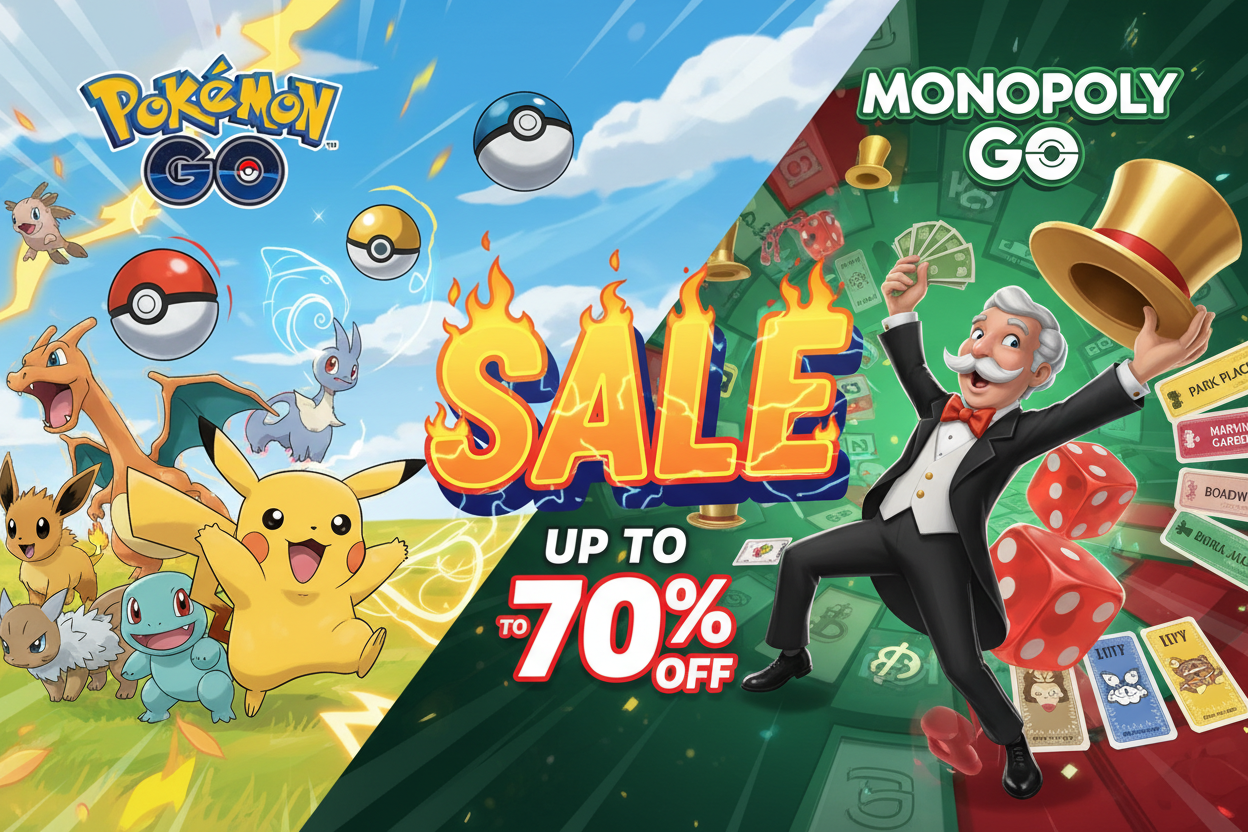 pokemon go and monopoly go sale